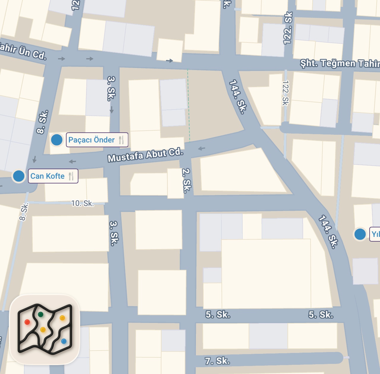 Map of 3 spots from Akhisar’da Gerçek Ustalık: 1920’den Paça, Efsane Köfte, 47 Yıllık Katmer | Vedat Milor