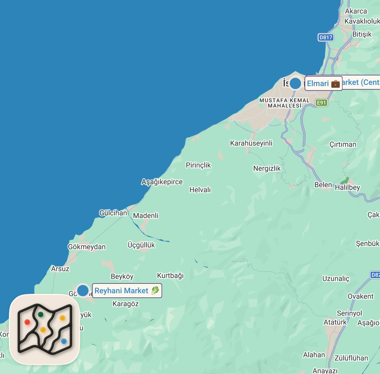 Map preview for UCUZ TARİFLER SERİSİ !!! Dürüm 8,5 TL !!!