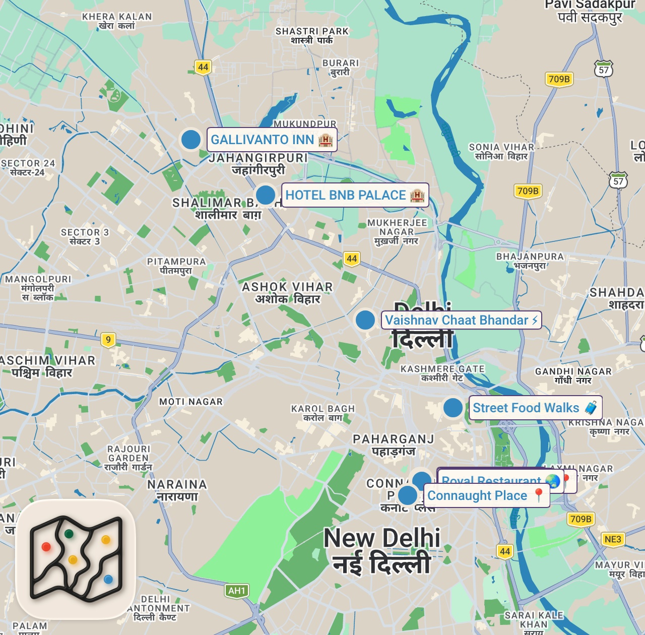 Map of 9 spots from I Waited 14 Years to Eat This Indian Dish!! (Is It Still As Good?)