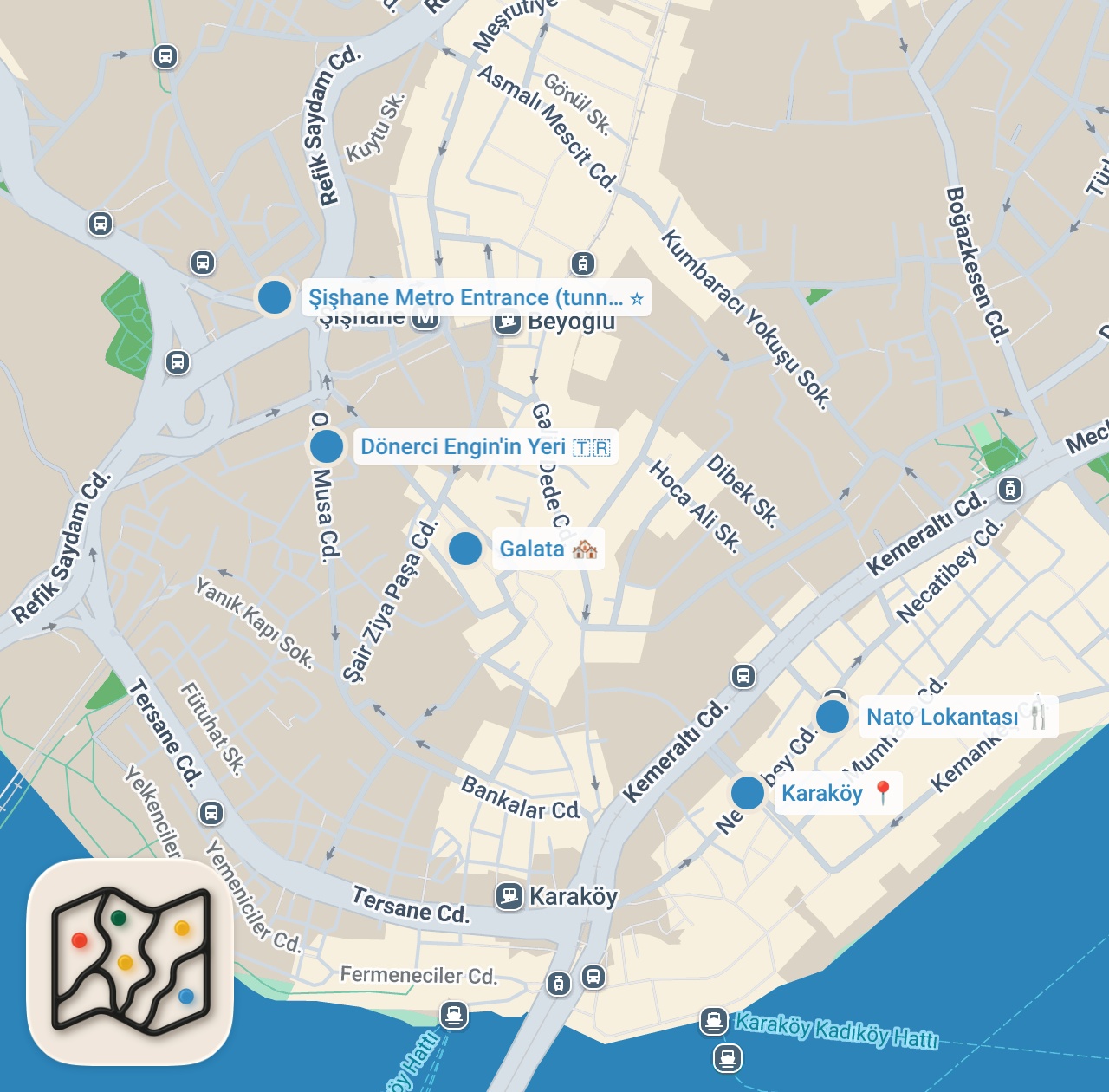 Map preview for Merhaba Youtube, İstanbul'da yılların esnaf lokantası ve en iyi döner - Oğuz Yenihayat