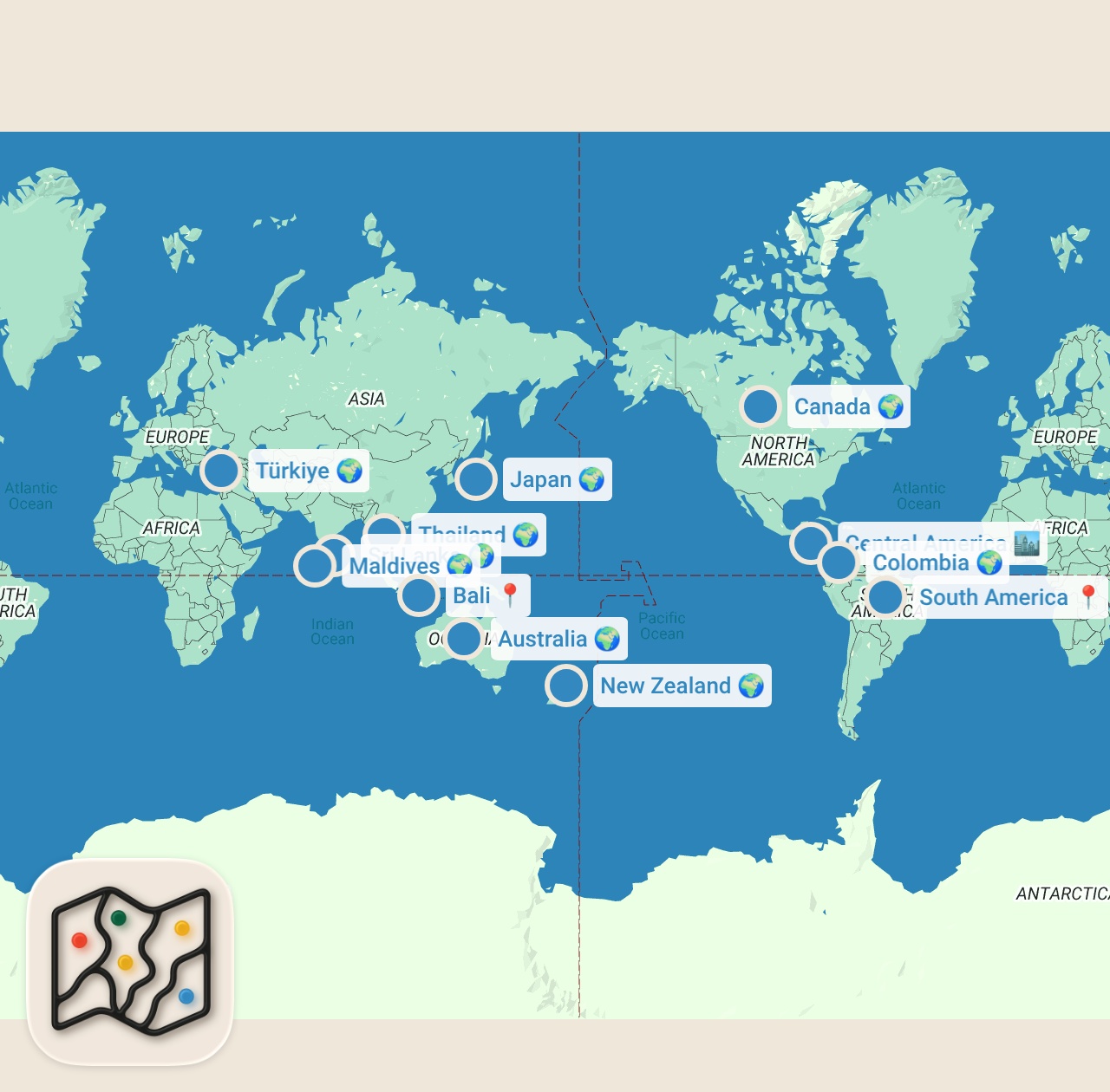 Map preview for WELTREISE FINANZIEREN - Jeder kann REISEN - 18 MONATE Backpacking Reise Kosten finanzieren,so gehts!
