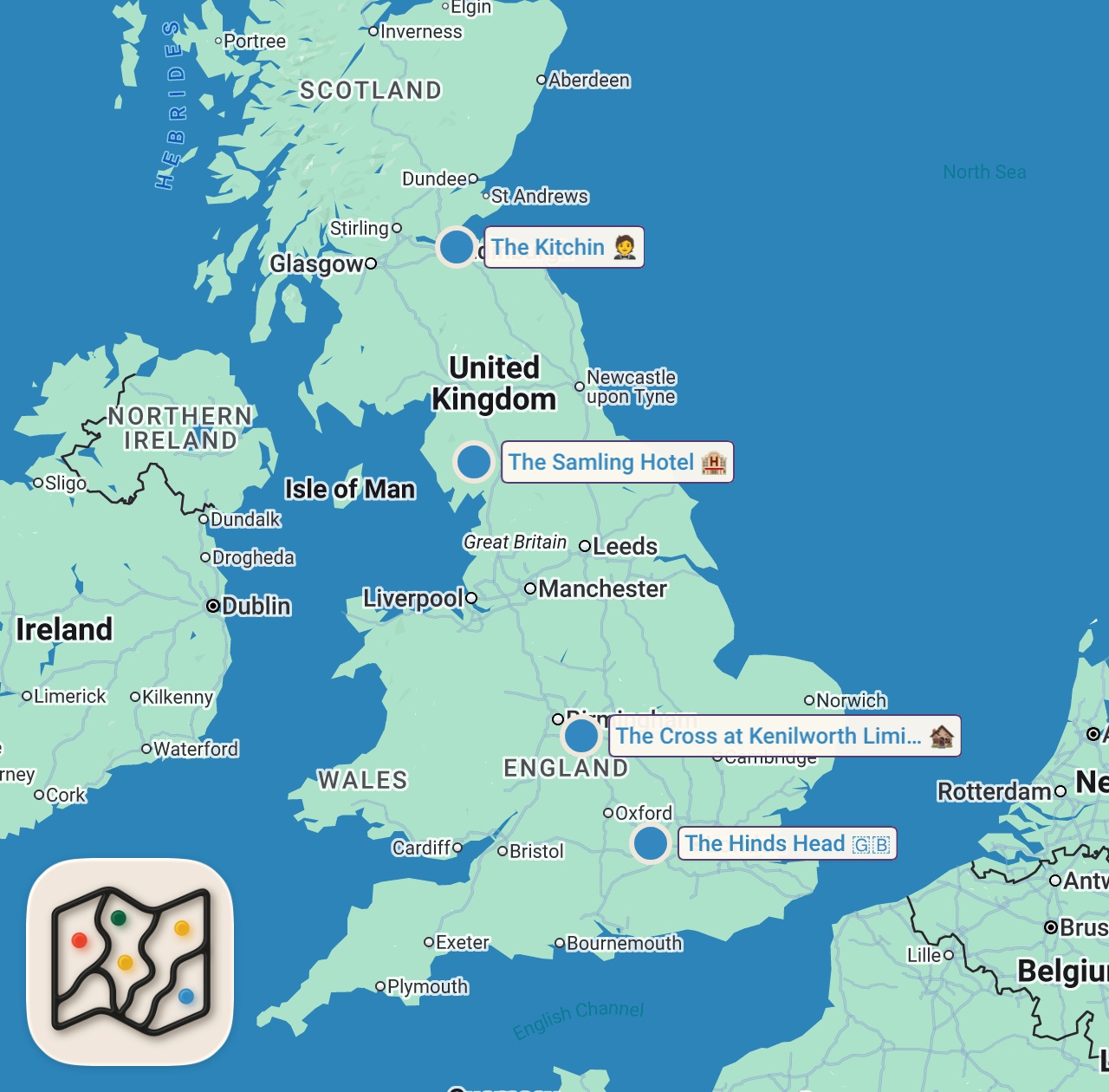 Map of I Tried Michelin Star Restaurants on a Roadtrip