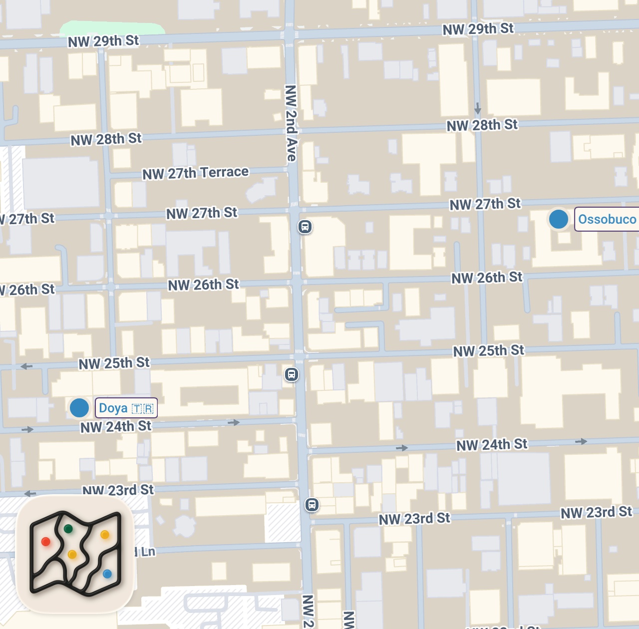 Map of 2 spots from Eating a $223 Rib-Eye Steak!! 🥩 (w/ Guga)