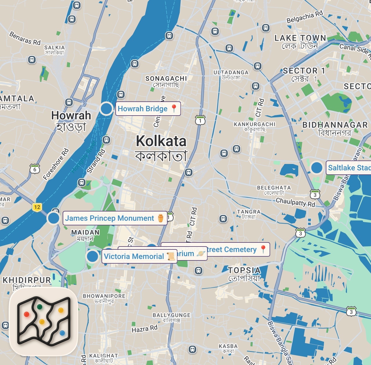 Map preview for 25 Best Places to Visit in Kolkata in 2026 | Hidden Gems & Top Tourist Attractions