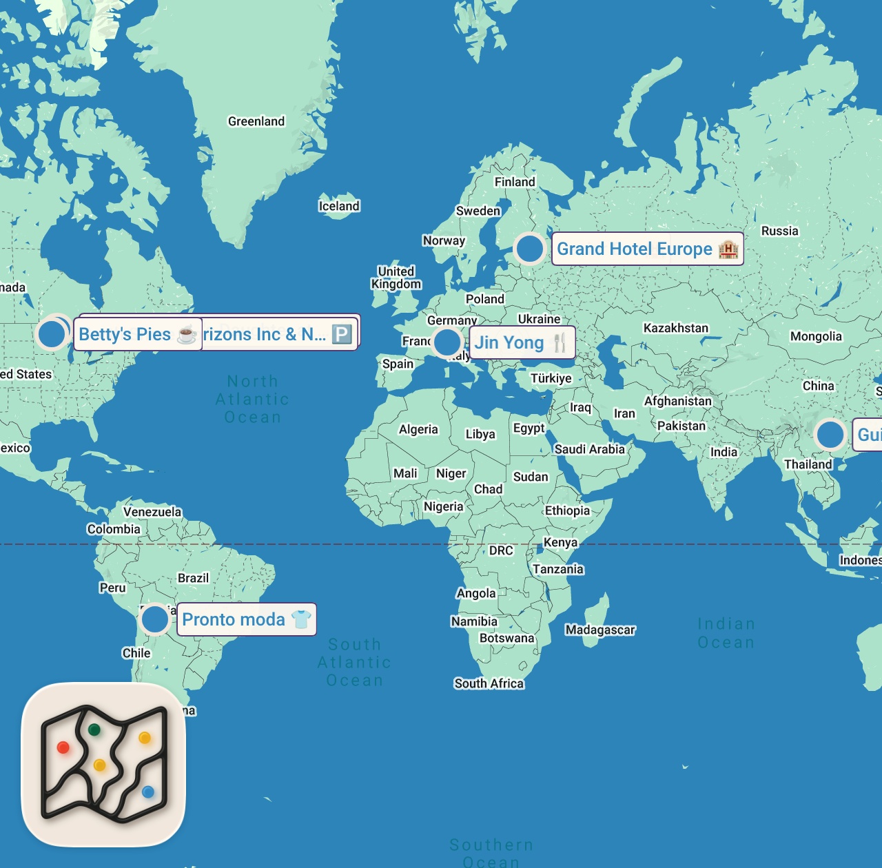 Map of 8 spots from Andrew's Most-Loved Dishes from Season 2 | Bizarre Foods with Andrew Zimmern | Travel Channel