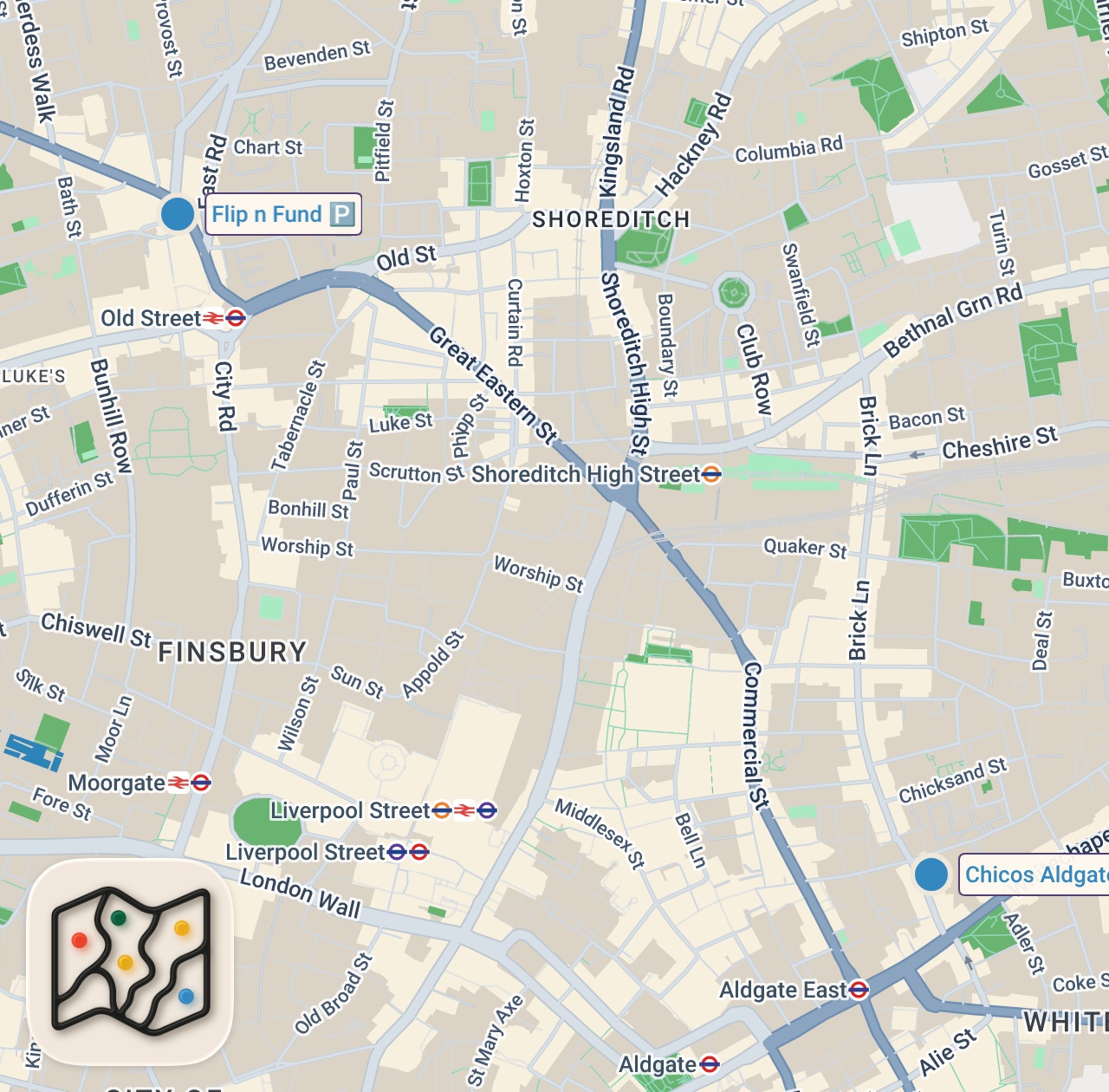 Map of 2 spots from THE FOOD DISTRICT IN EDGWARE ROAD #food #halalfood #foodie #burger