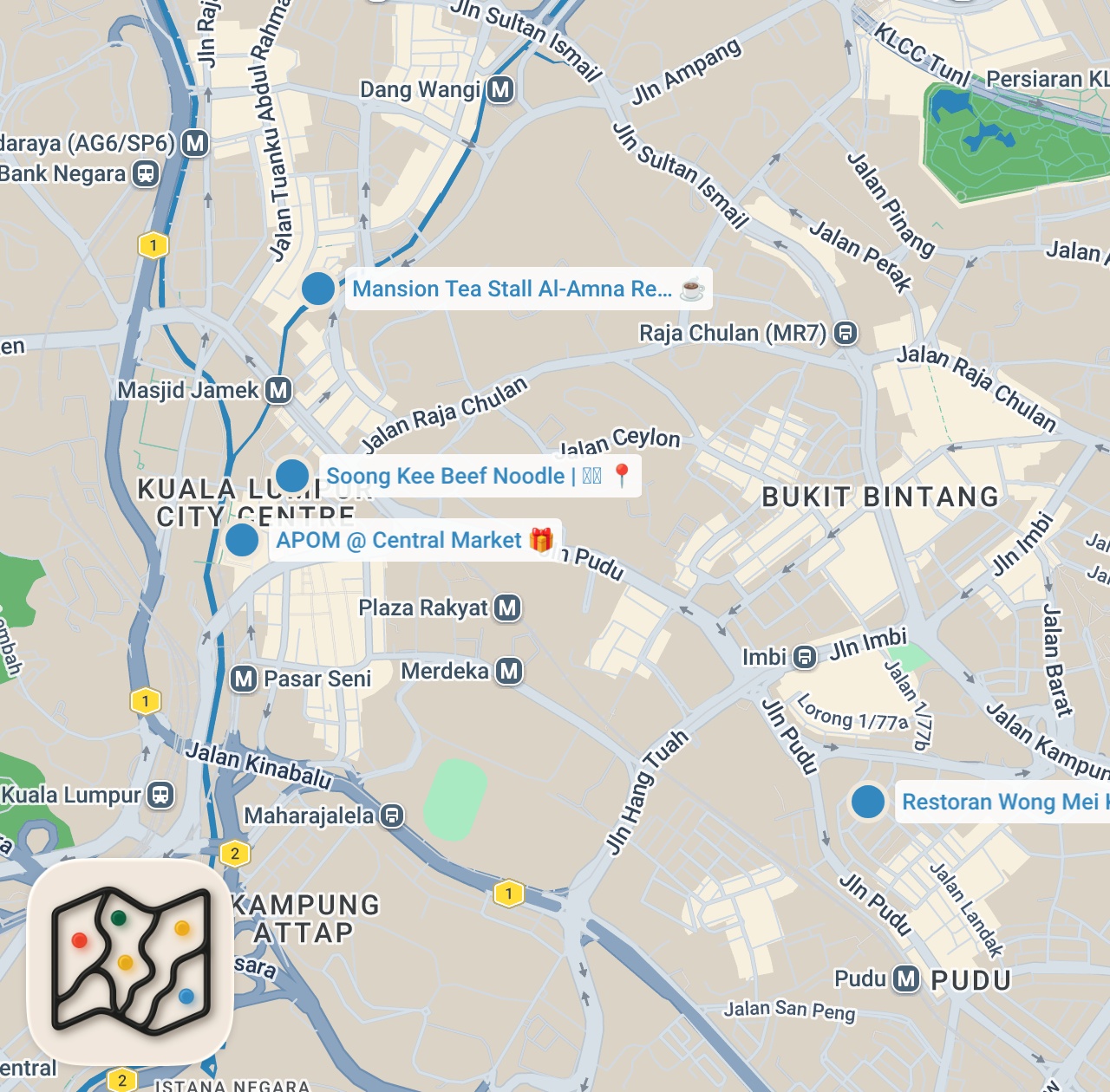 Map preview for 24 Hours of MALAYSIAN STREET FOOD in Kuala Lumpur 🇲🇾 CRISPY Pork, BEEF Noodles & More!