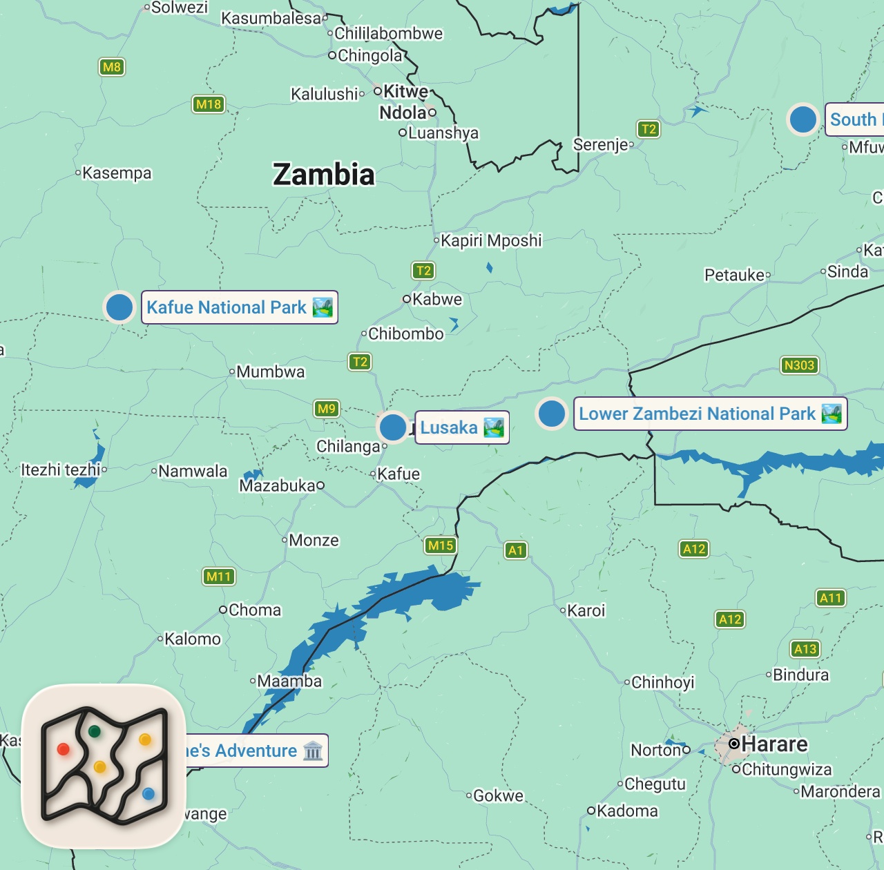 Map preview for $100 Sandwich In The Craziest Market In Lusaka, Zambia 🇿🇲 (difficult place to film)
