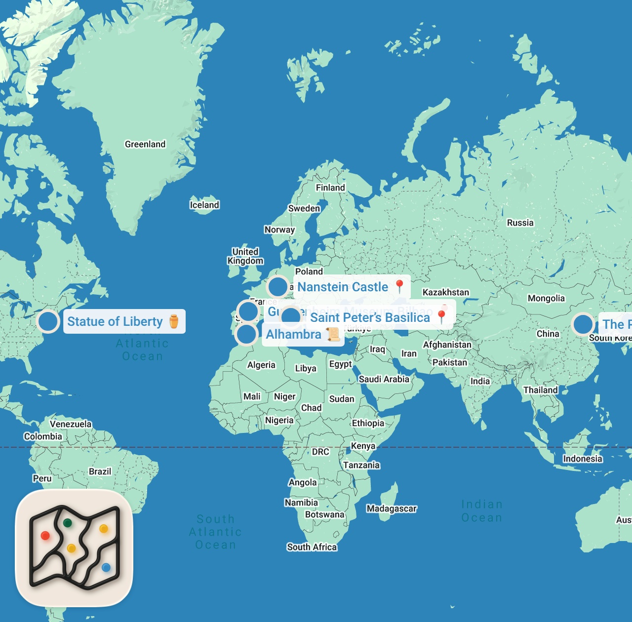 Map preview for The 26 Ultimate Man-Made Marvels From Pyramids to Skyscrapers