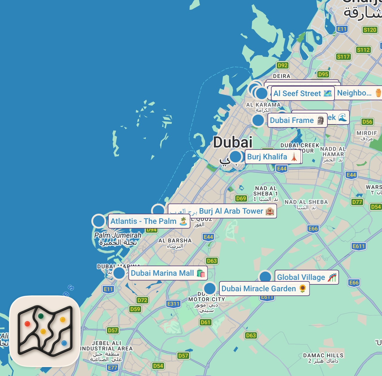 Map preview for Instagram Influencers Will Never Show You This Side Of Dubai - Food, People, Gold Shopping - UAE 🇦🇪