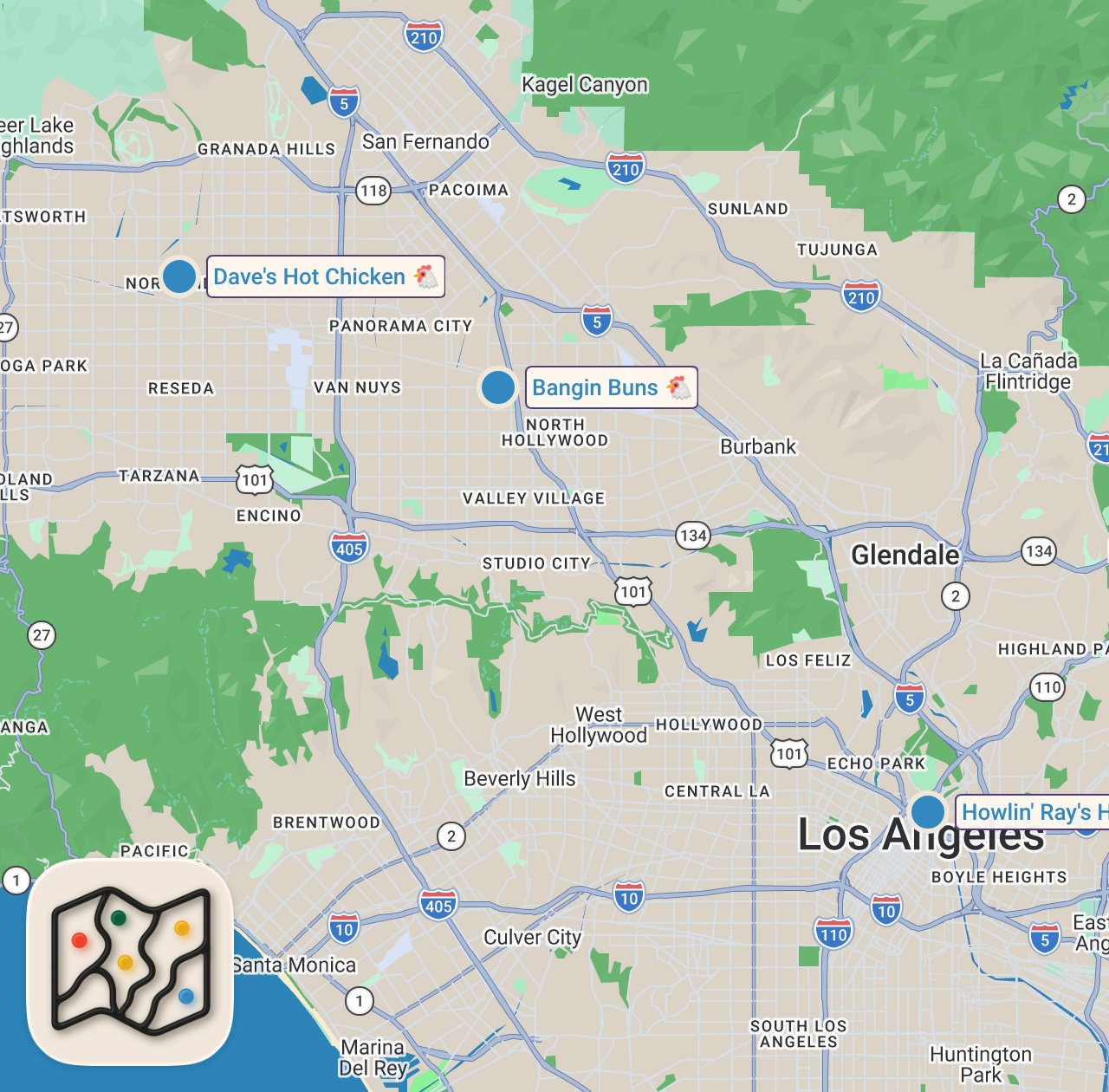 Map preview for Which HOT CHICKEN Restaurant Is The HOTTEST... (TASTE TEST)