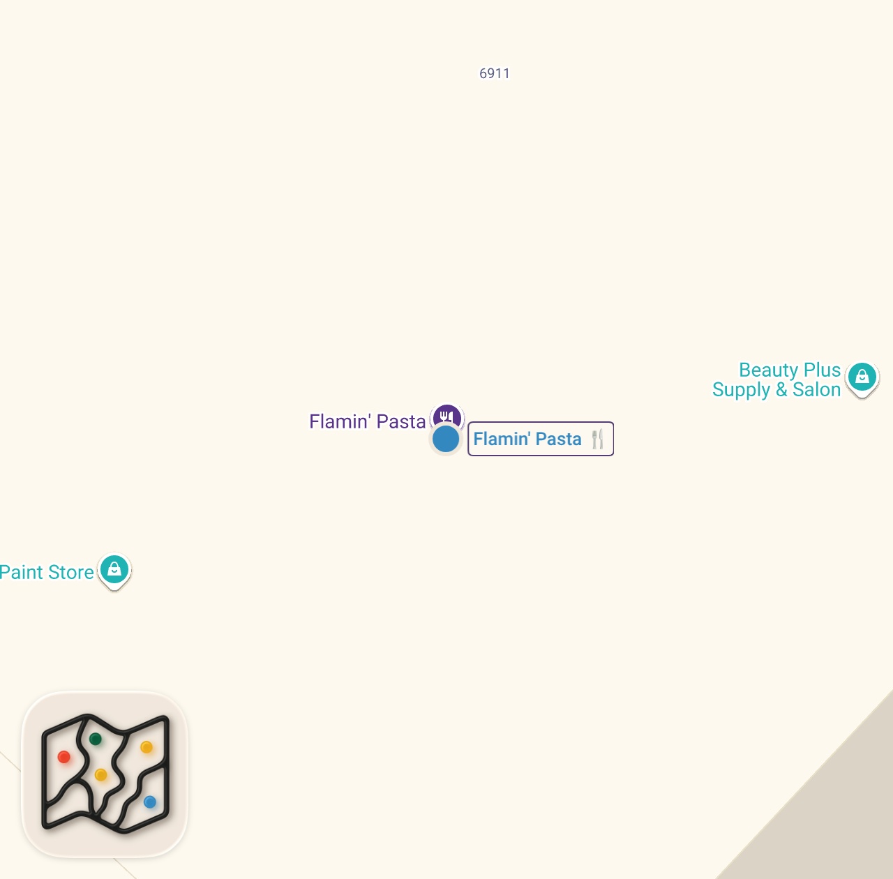 Map of 1 spots from Trying Flamin Pasta in Ladera Heights | Fast Food Pasta??? #foodie #lafoodie #losangeles #foodvlog