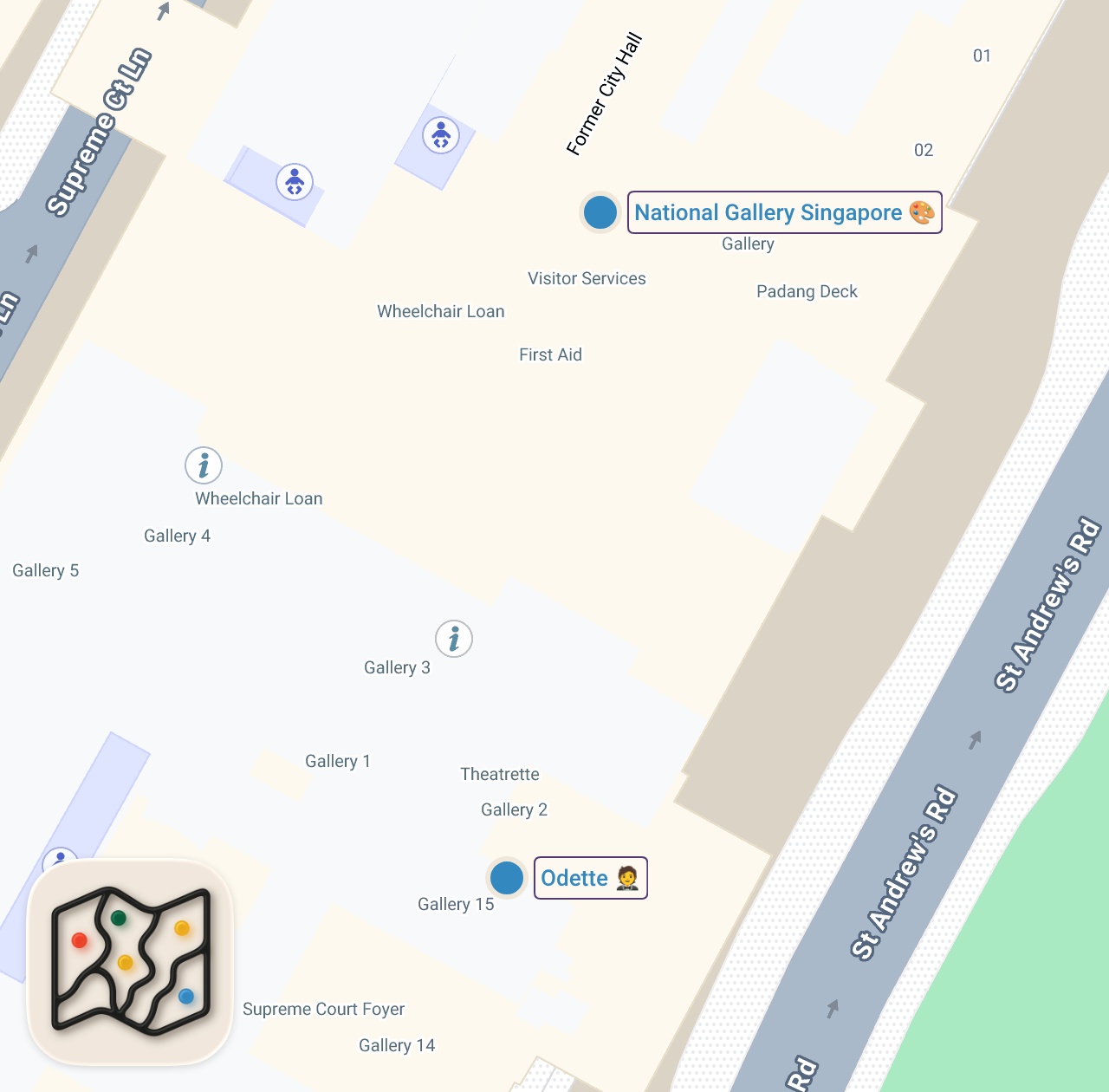 Map preview for Inside One of ASIA'S BEST 3-MICHELIN Star Restaurants | Odette, Singapore