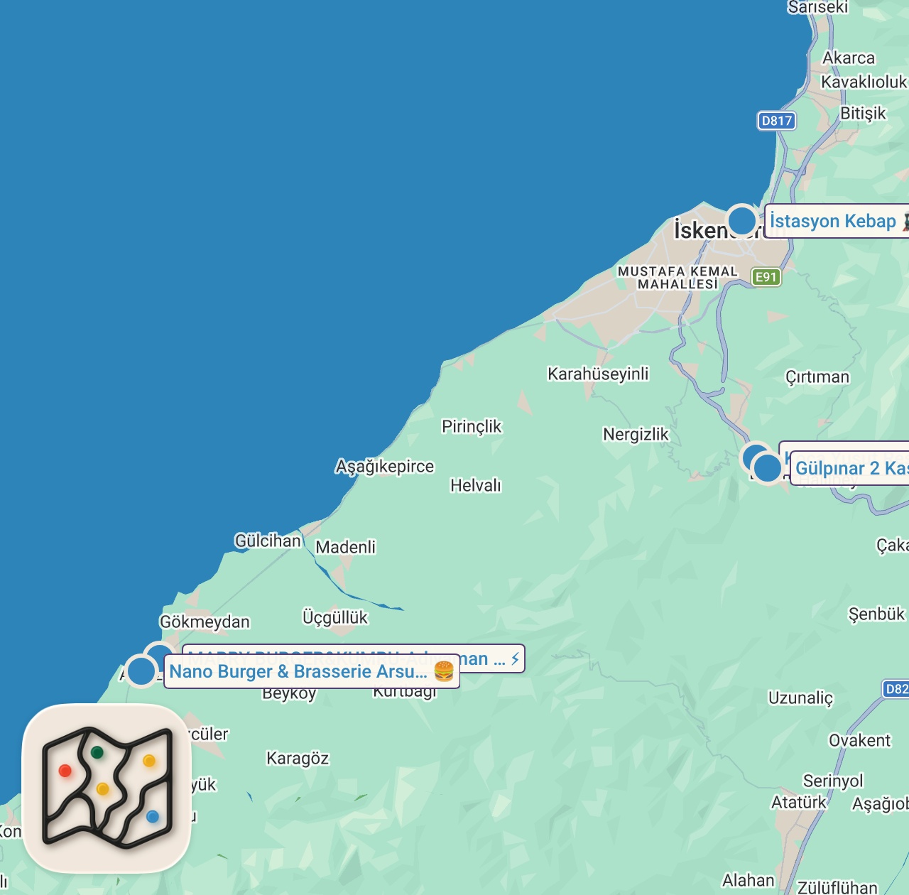 Map of 6 spots from BEN YERİM EŞİM ÖDER SERİSİ 3