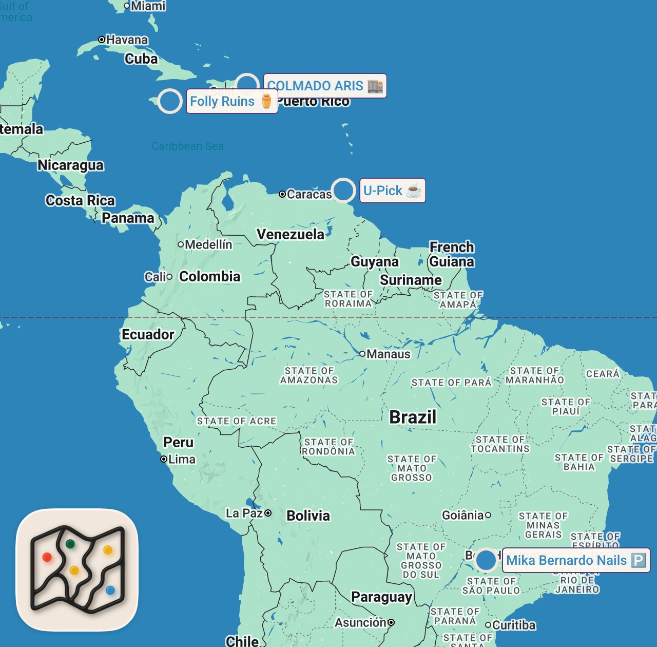 Map of 4 spots from I Asked 5 Caribbean Chefs How They Make Oxtail!