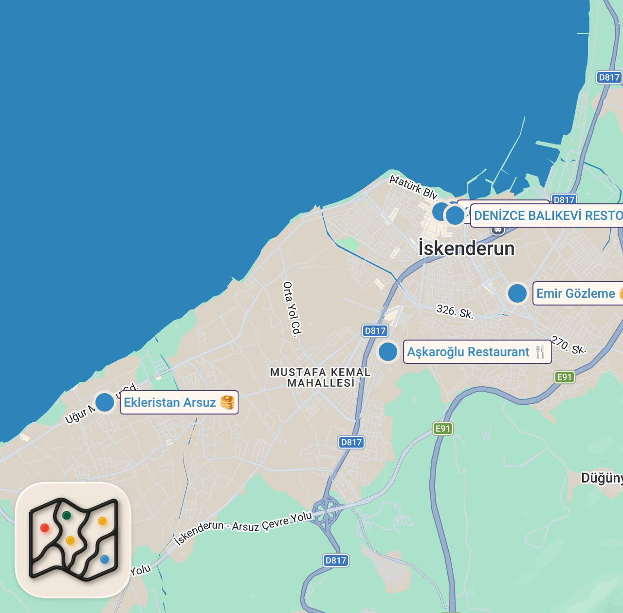 Map of 6 spots from BEN YERİM EŞİM ÖDER SERİSİ 4