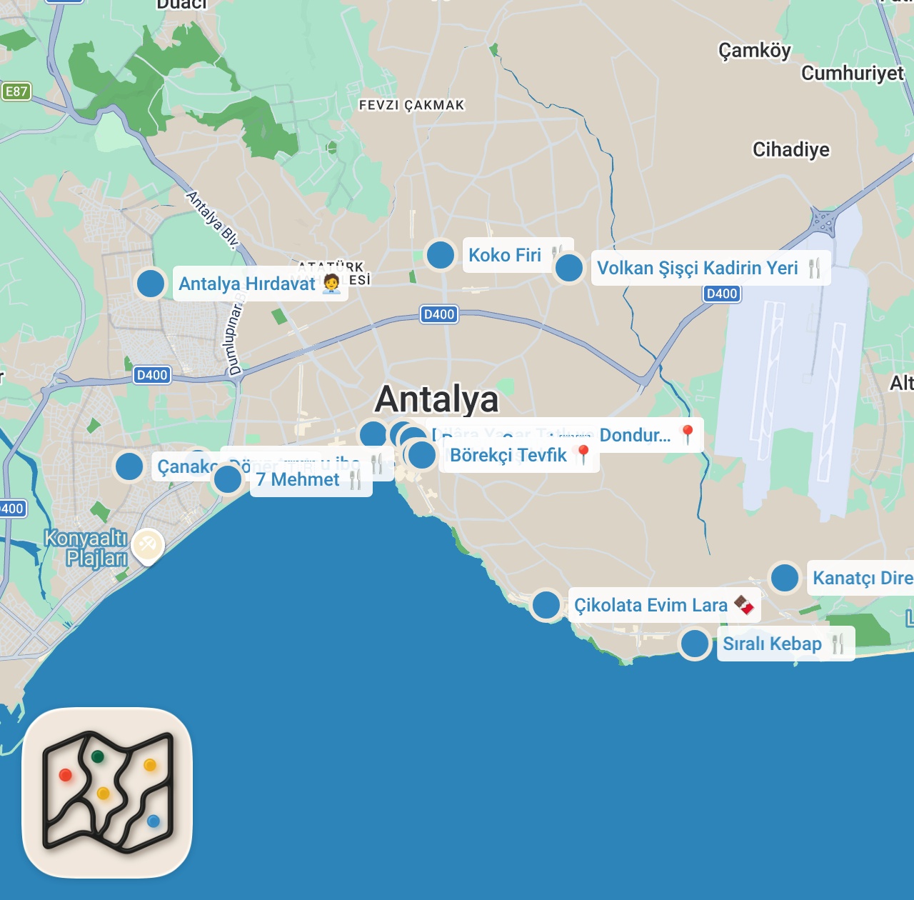 Map preview for ANTALYA’DA 1 GÜNDE NE YENİR!!! DÜNYALARI YEDİM