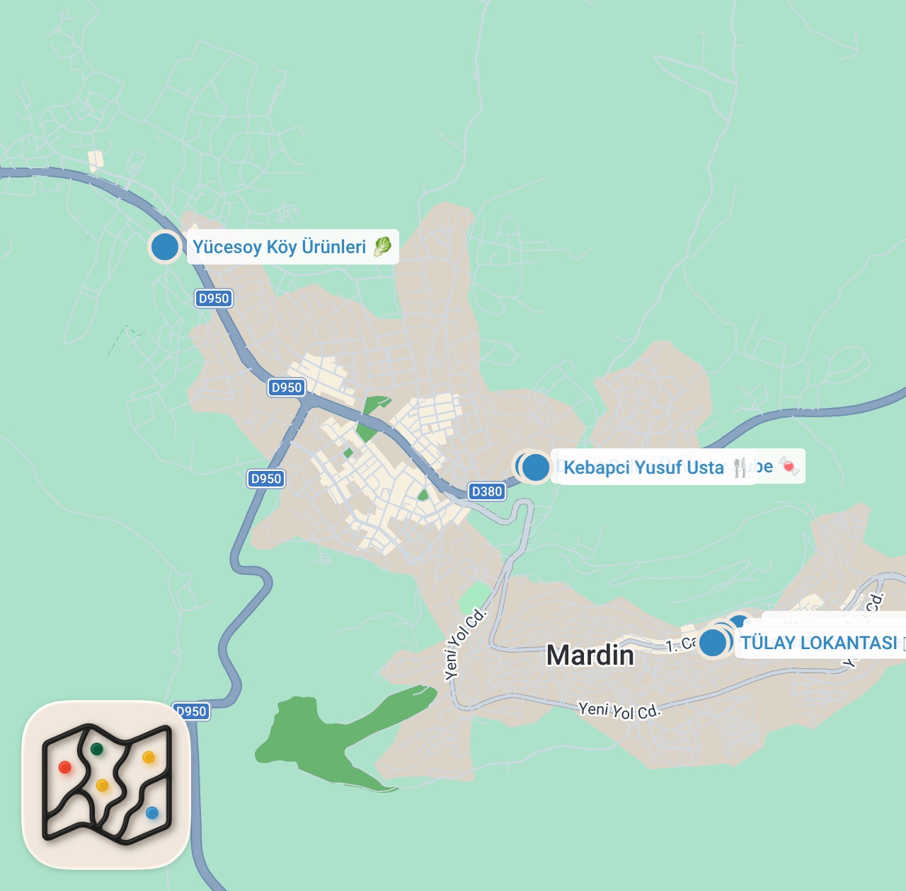 Map preview for MARDİN LEZZET REHBERİ - Ayaküstü Lezzetler
