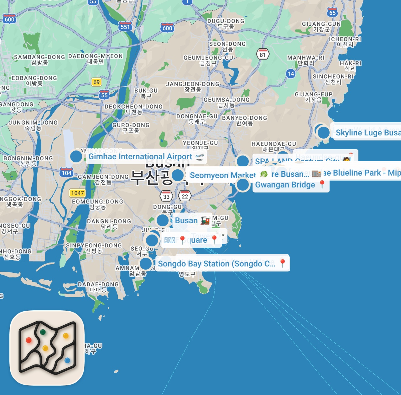Map preview for Busan 2026 Travel Guide: Best Places to Visit & Things to Do • Itinerary & Costs • Korea Budget Vlog