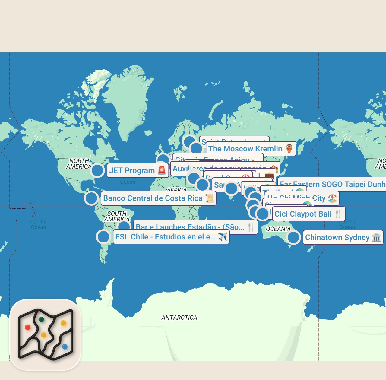 Map of 28 spots from 21 Best Places to Teach English Abroad