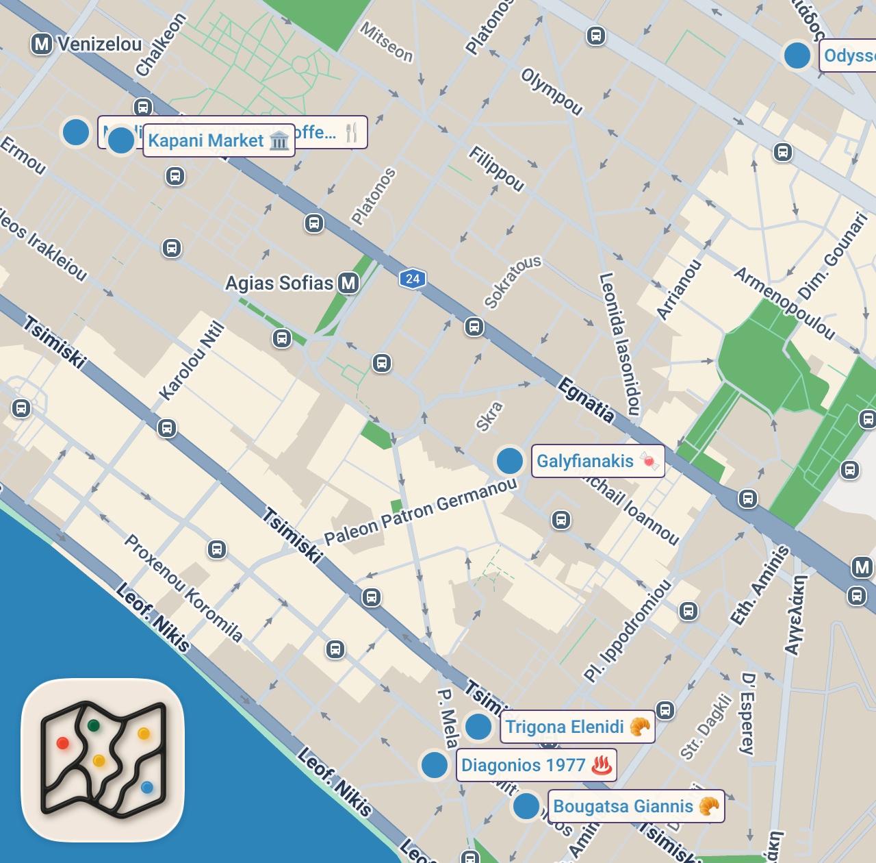 Map preview for Greek Street Food in THESSALONIKI - Is It The Food Capital Of Greece?