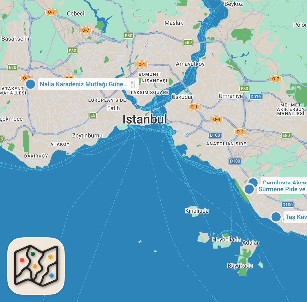 Map preview for İSTANBUL'DAKİ KARADENİZ LEZZETLERİ | Sürmene Peynirlisi, Hamsili Cilihta, Akçaabat Köfte, Kavurma