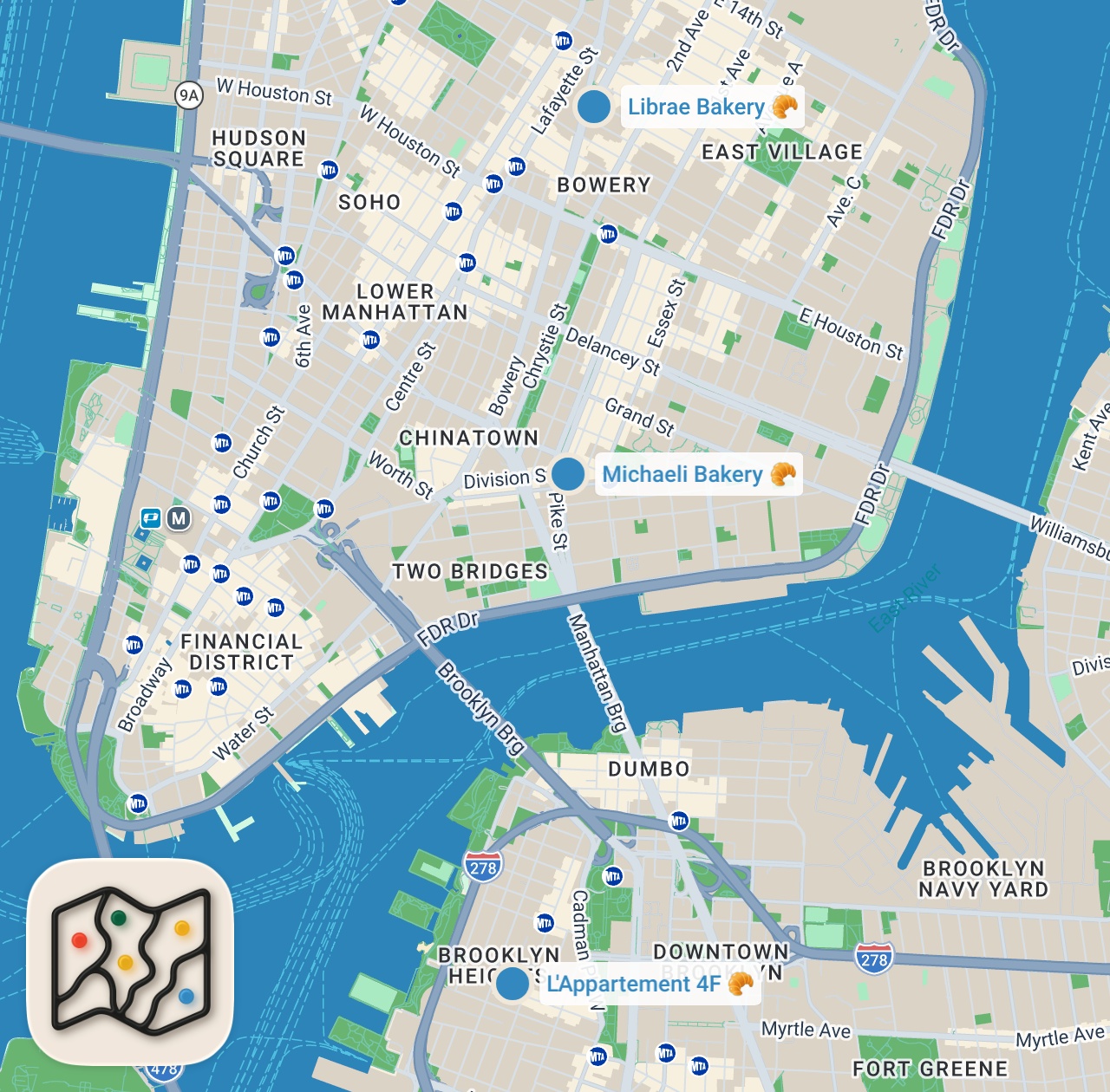 Map preview for (Part 4) Top NYC Bakeries