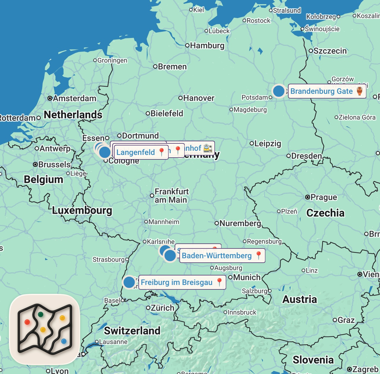 Map preview for Deutschland erkunden