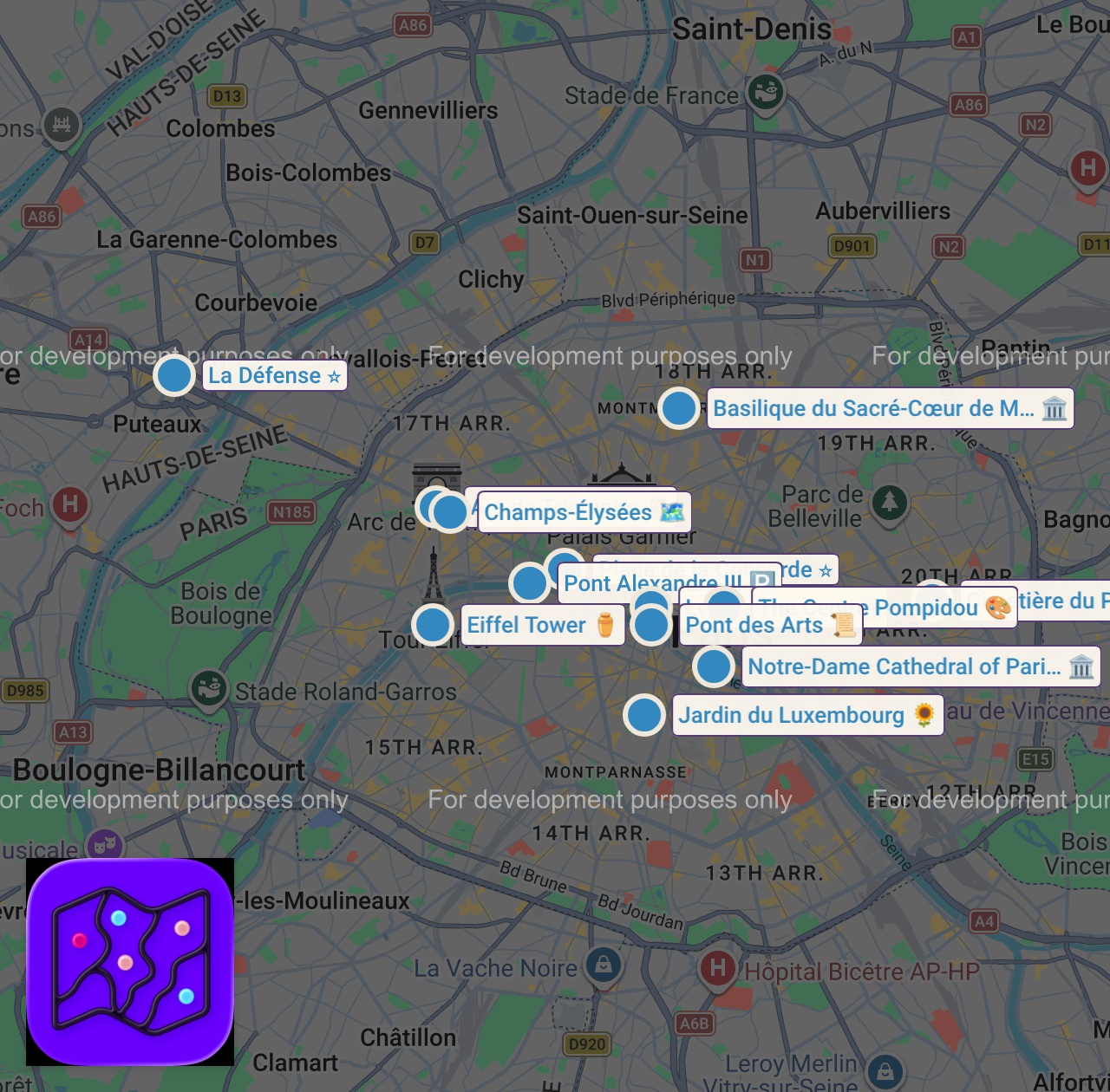 Map of 14 spots from Paris Vacation Travel Guide | Expedia