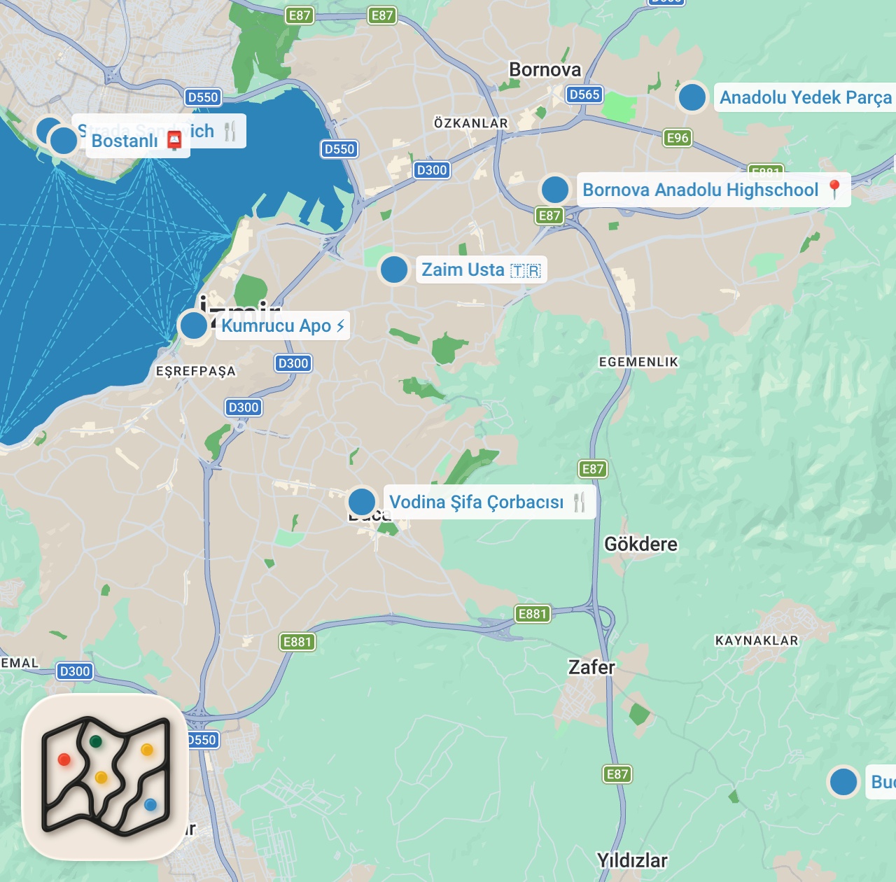Map preview for İzmir Sokak Lezzetleri | Lümpen