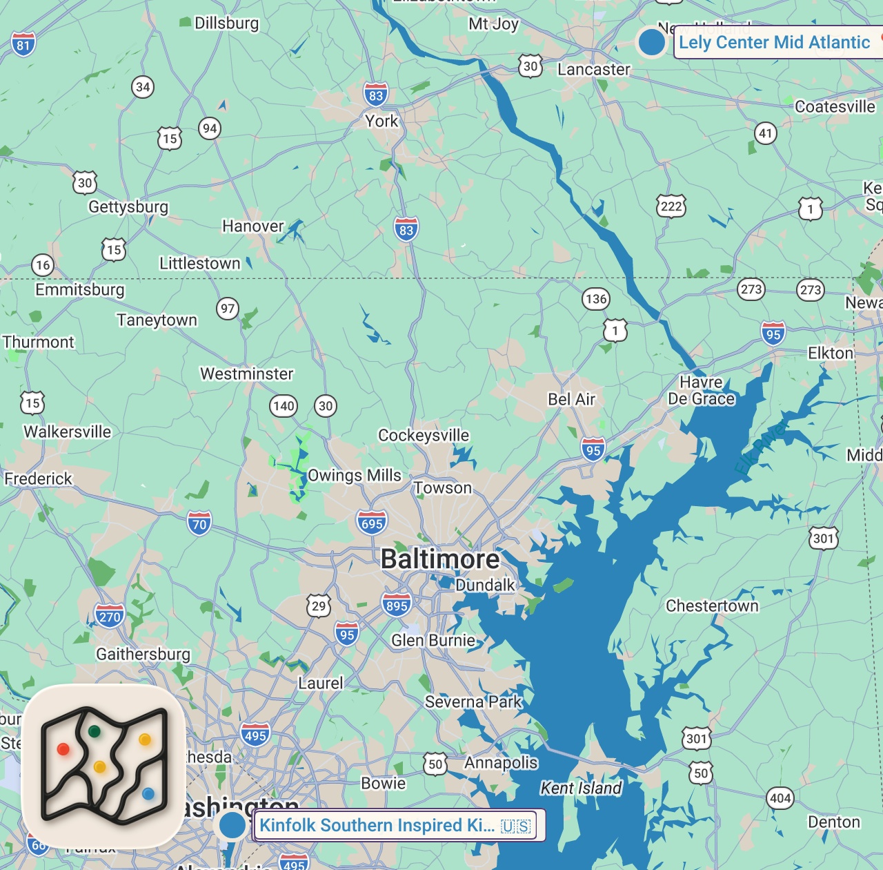 Map of 4 spots from We Ate EVERYTHING At The Washington DC Wharf! (ft. @peaks100)