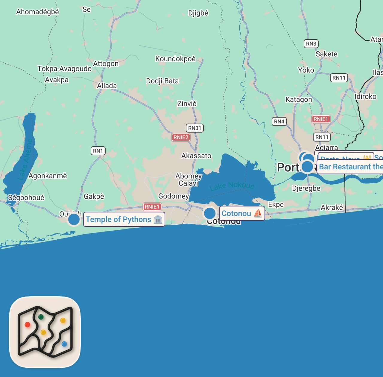 Map preview for Deep Inside Village Life In The Most Underrated Country In West Africa - Adjarra, Benin 🇧🇯