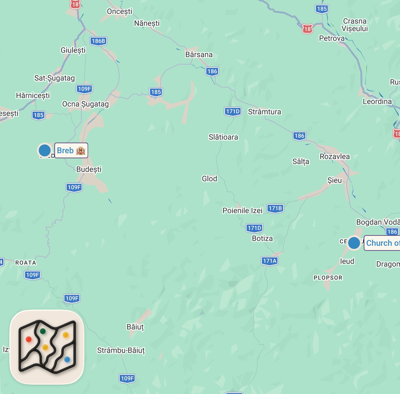 Map preview for Inside $100 Village Home In Maramureș, Breb, Romania 🇷🇴 (fascinating)