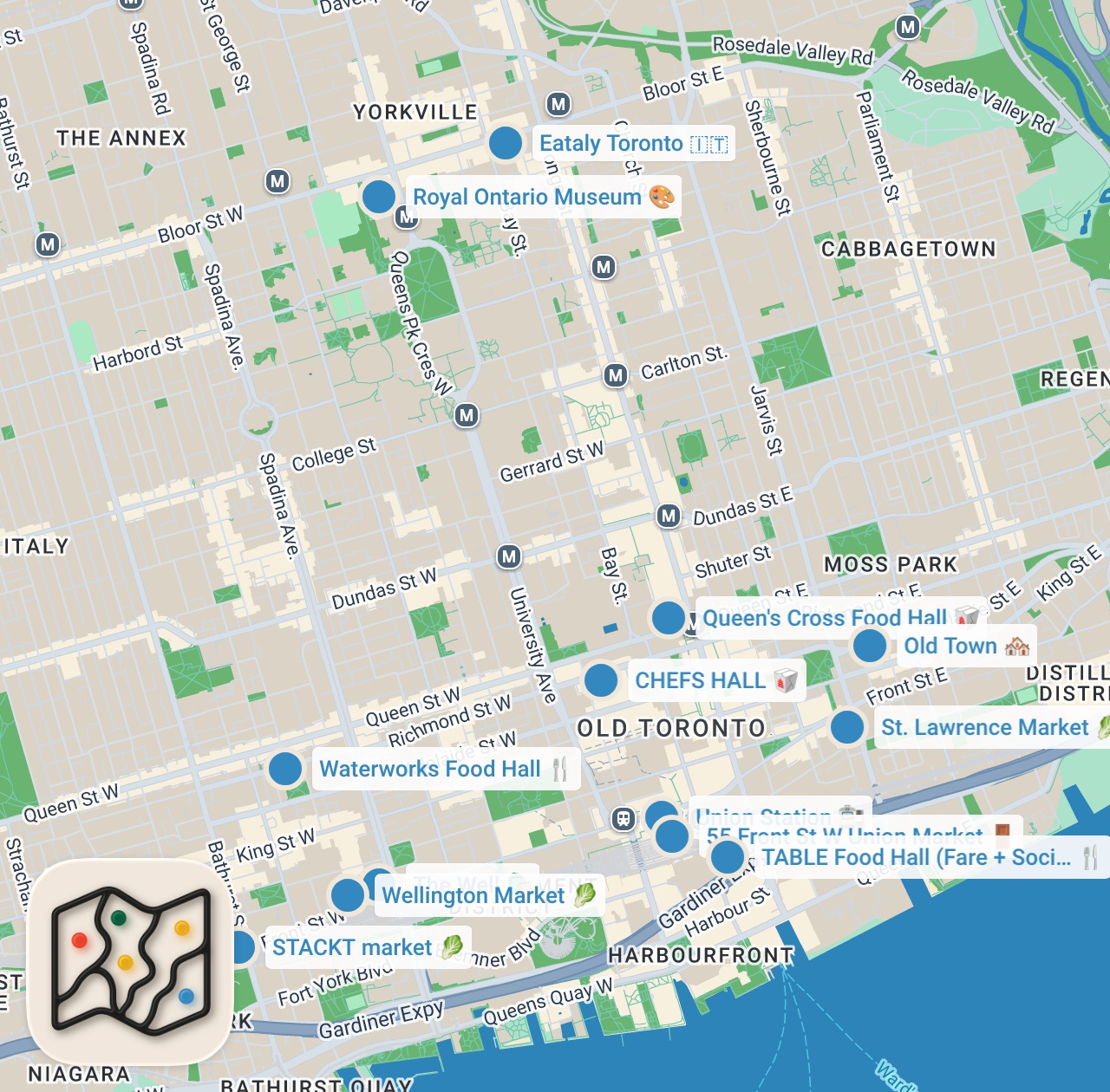 Map preview for What To Eat at 10 Toronto Food Halls & Markets
