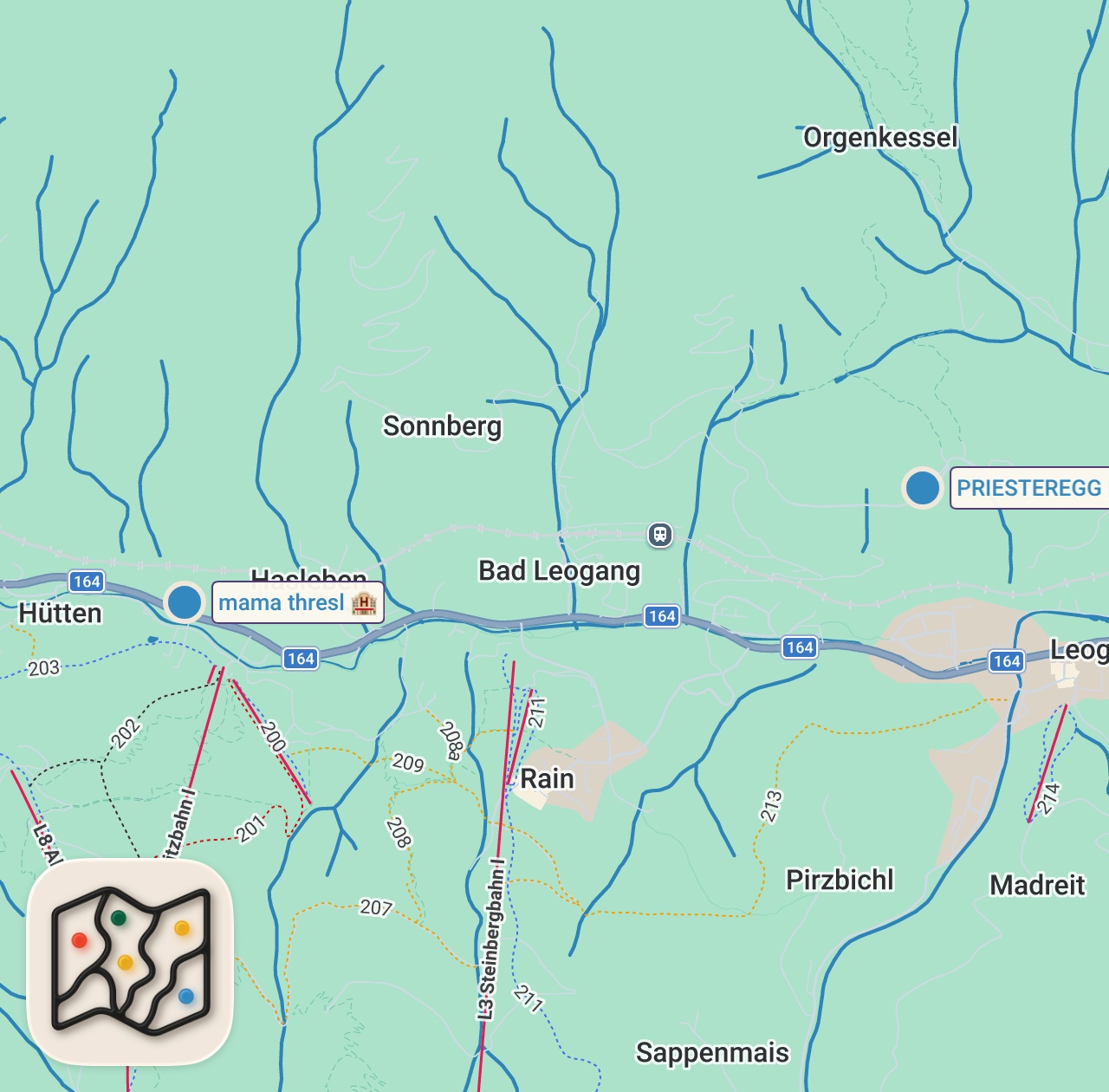 Map of 2 spots from Visiting Europe’s Loneliest Restaurant