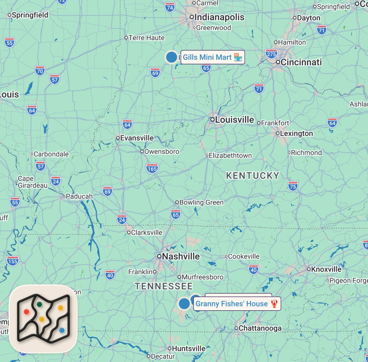 Map preview for Eating at SKETCHY Restaurants For 24 Hours...