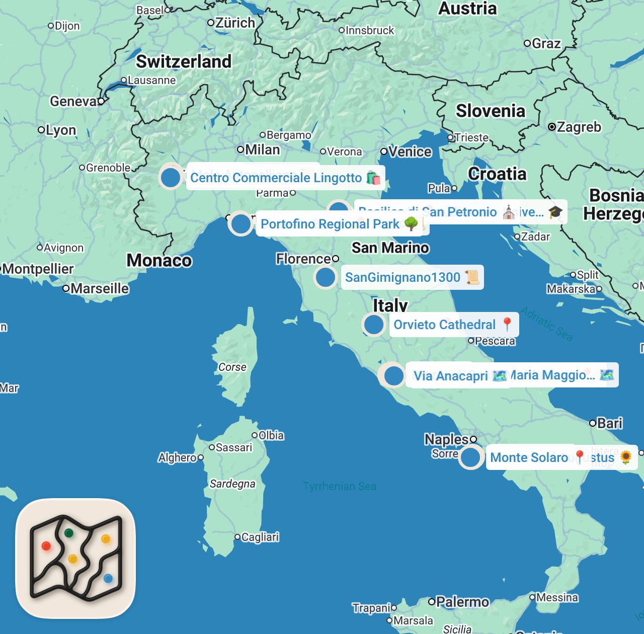 Map preview for Wonders of Italy | Most Beautiful Places - Travel Video