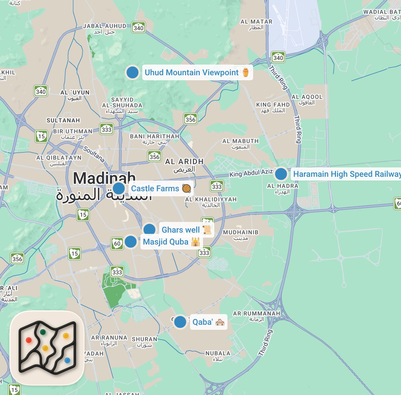 Map preview for We’re Opening a Hotel Next to Masjid Quba! 🕌 Best New Hotel In Madinah!? 🇸🇦 (5 Min🚶, With Daycare)