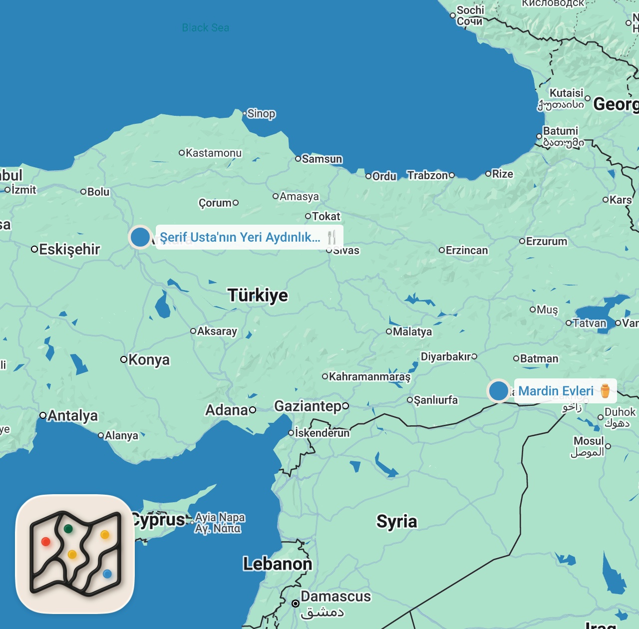 Map preview for 300₺’ye Mardin lezzetleri😍 #ortaklık #food #kebap