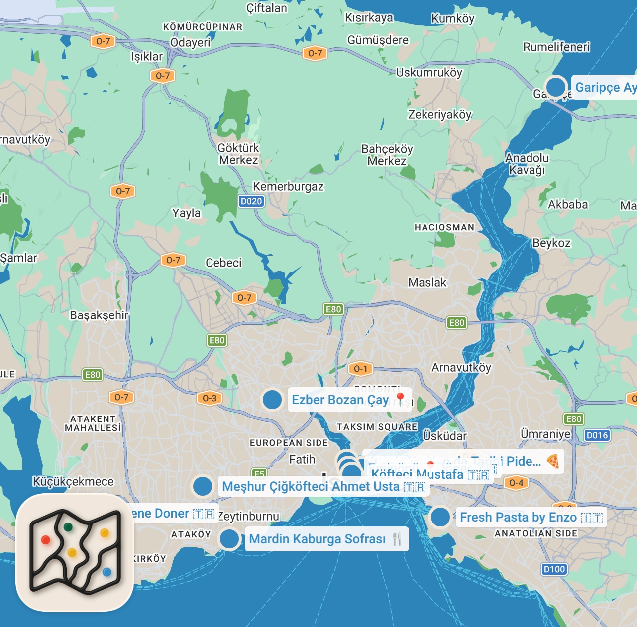 Map preview for İSTANBULUN GİZLİ KALMIŞ KEBAPÇISI | HER GÜN 1000 ADET KELLE SATIYOR. Tezveren Baba Ocakbaşı