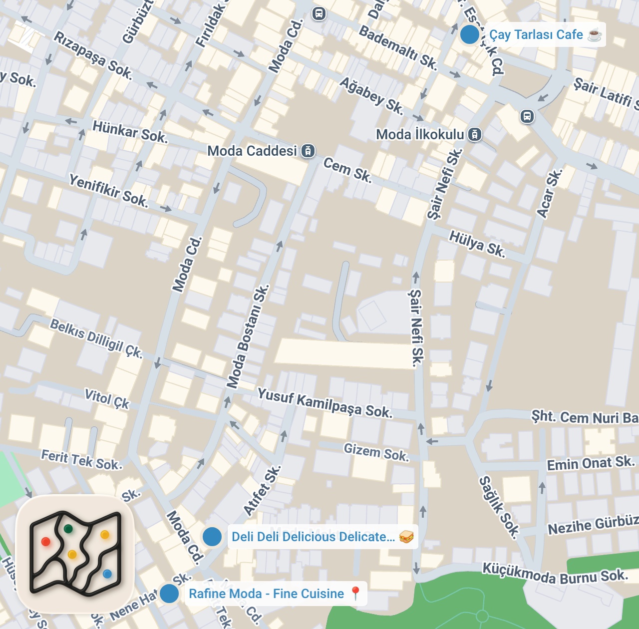Map preview for MODA LEZZETLERİ | Şef dokunuşlu kahvaltı, şahane sandviçler ve Hopa usulü Laz böreği