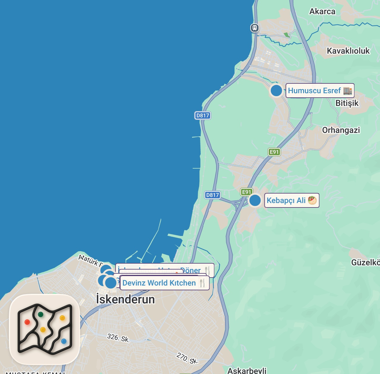 Map of 7 spots from BEN YERİM EŞİM ÖDER SERİSİ!!!