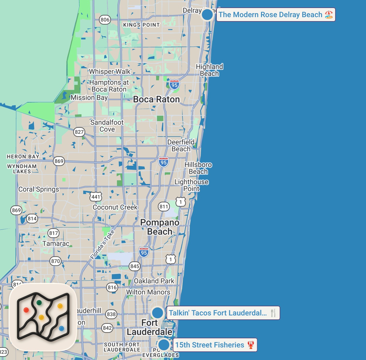 Map preview for Eating Instagram’s Most Viral Food Spots For 24 Hours! (South Florida)