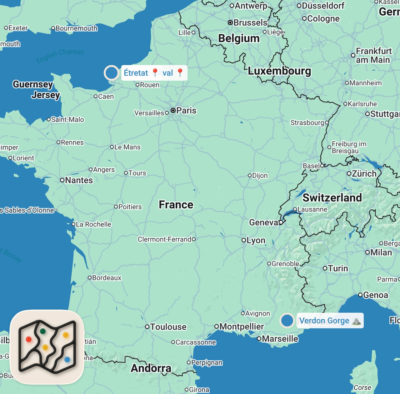 Map preview for VOYAGER EN FRANCE : 10 lieux INCONTOURNABLES à visiter ABSOLUMENT ! #apprendrelefrancais