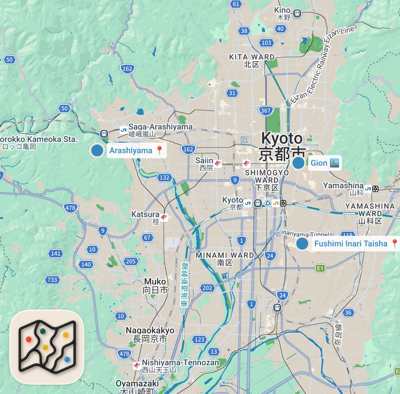 Map preview for KYOTO Travel Guide | Muslim-Friendly | The REAL Japan You NEED To See!