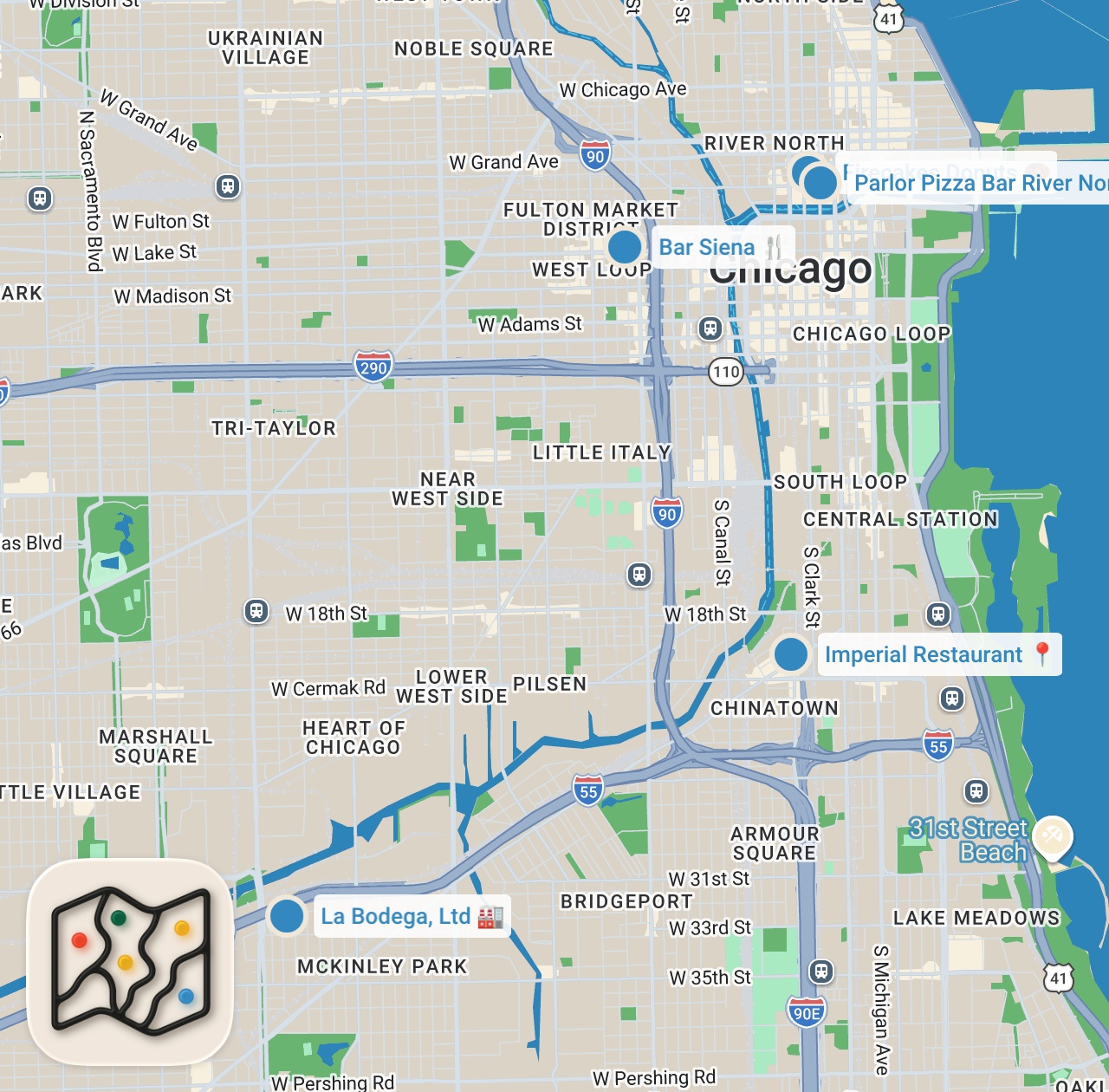 Map preview for 5 EPIC DESSERTS IN CHICAGO | The Lost Ones Travel Vlog