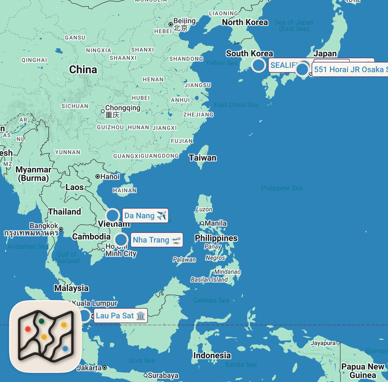 Map preview for TOP 35 ASIAN STREET FOODS - Ultimate 6-Country Food Tour