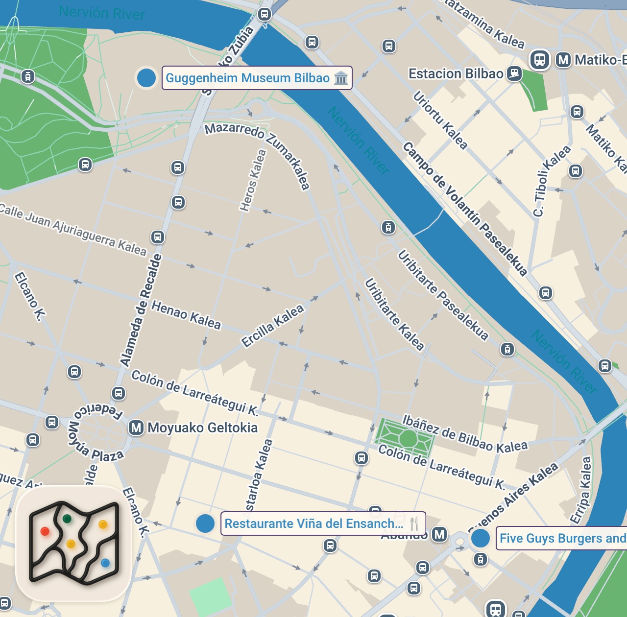Map of 3 spots from I came all the way to Bilbao for THAT?!