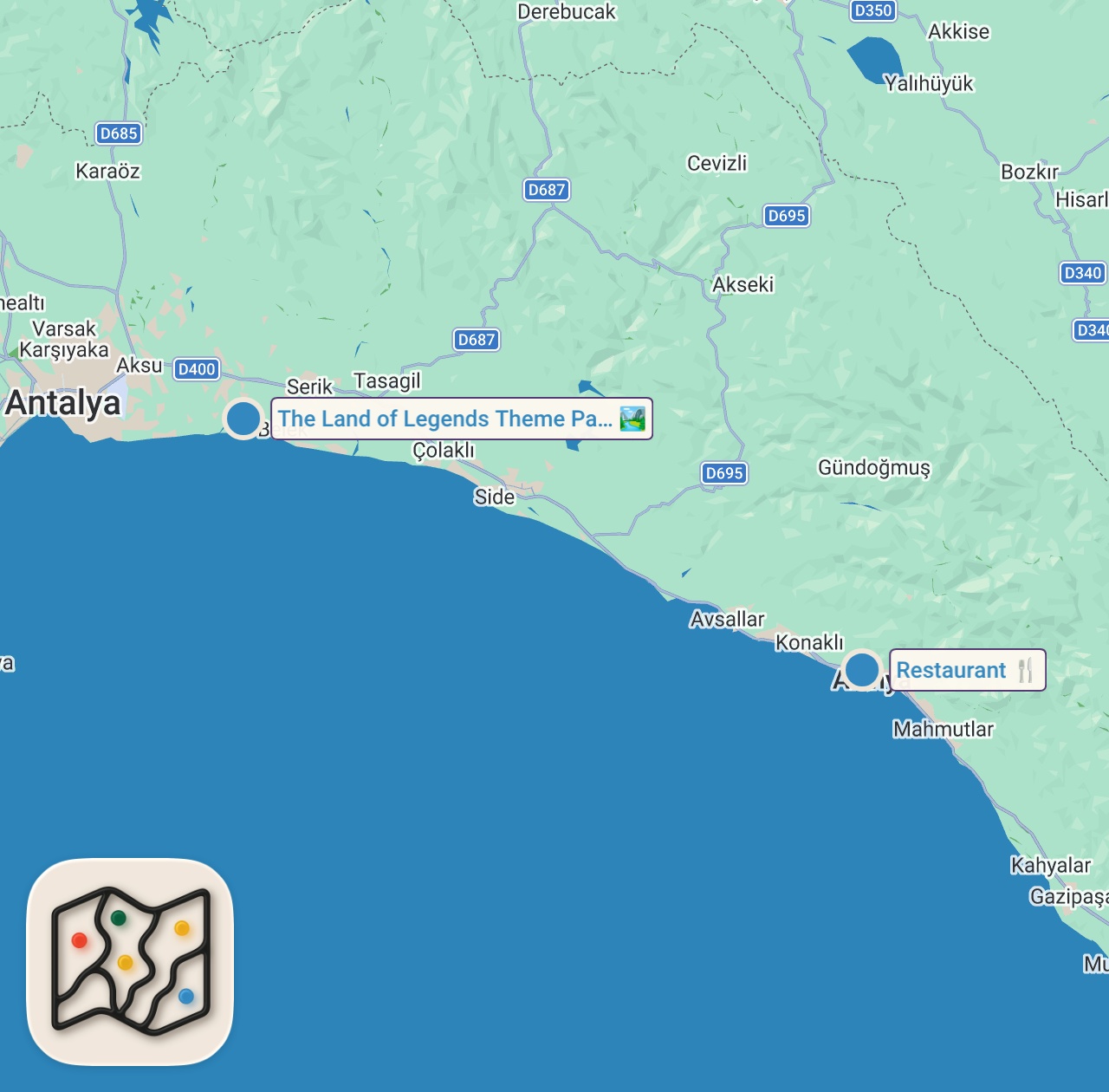 Map of 2 spots from KİŞİ BAŞI 1200 #shorts #tatlı #tramisu