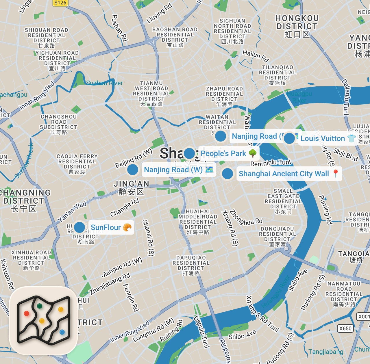 Map preview for STREET FOOD HEAVEN in Shanghai, China 🇨🇳